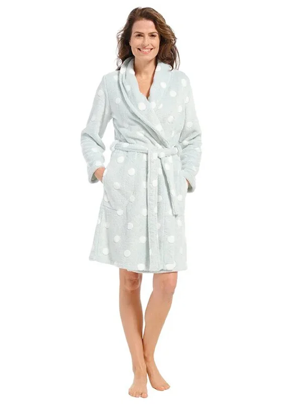 Pastunette Long Sleeve Fleece Polka Dot Dressing Gown, Original