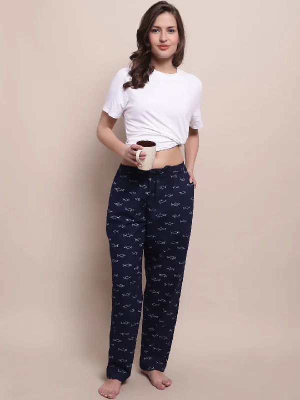 Shark Print Pyjama - Navy blue