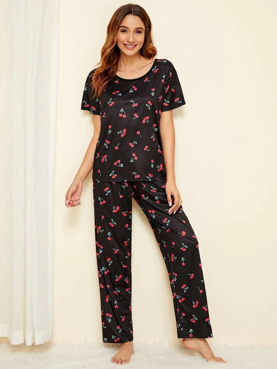 Women Printed T.Shirt & Pyjama Co-Ord Set