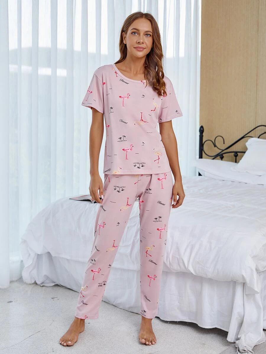 Women Printed T.Shirt & Pyjama Co-Ord Set