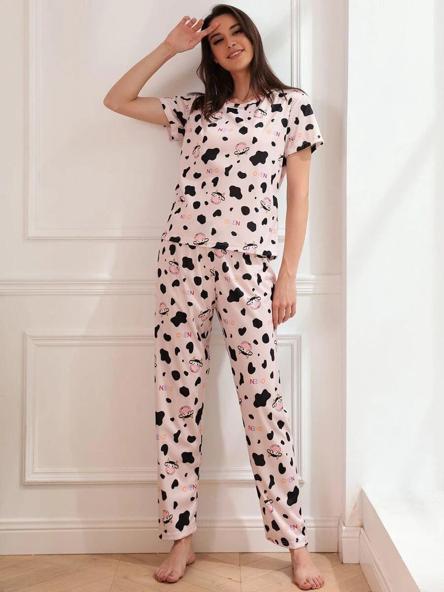 Women Printed T.Shirt & Pyjama Co-Ord Set