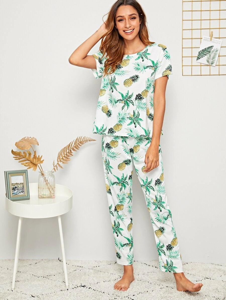 Women Printed T.Shirt & Pyjama Co-Ord Set