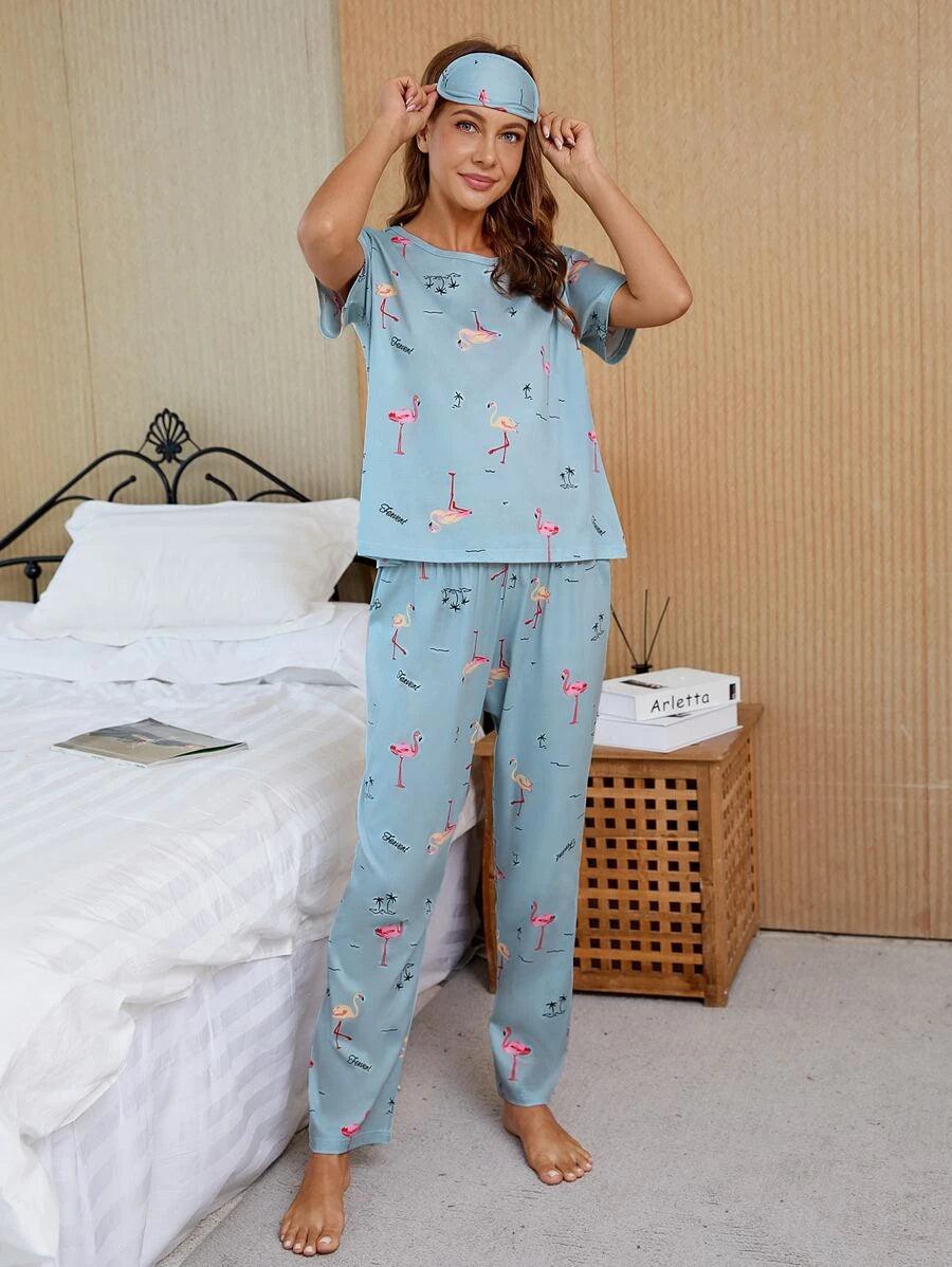 Women Printed T.Shirt & Pyjama Co-Ord Set