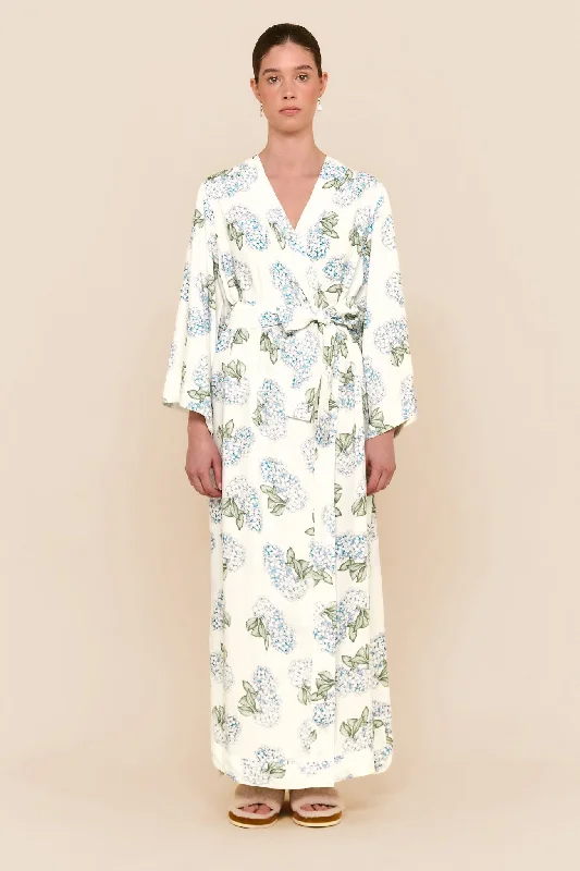 Alice Kimono Robe - Long - Hydrangea Blue