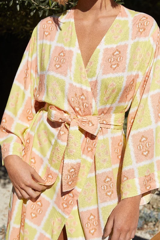 Alice Kimono Robe - Long - Ikat Gelato