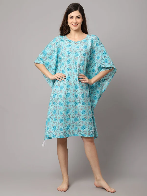 Floral Print Short kaftan With Tasseles